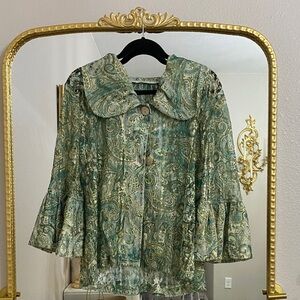 Elegant Paisley Green Blouse